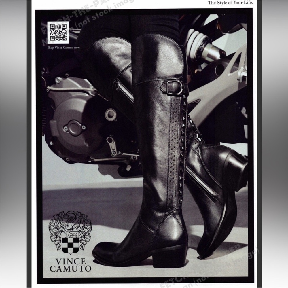 Vince Camuto Black Over the Knee Studded Boots